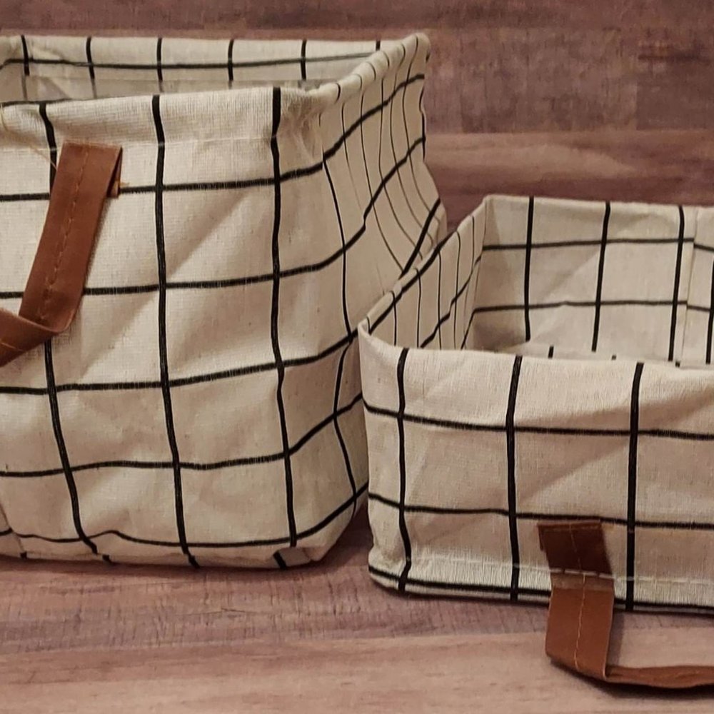*1 DAY SALE* (3) Collapsible Foldable Sizeable Organization Storage Bins Baskets - Picture 2 of 16